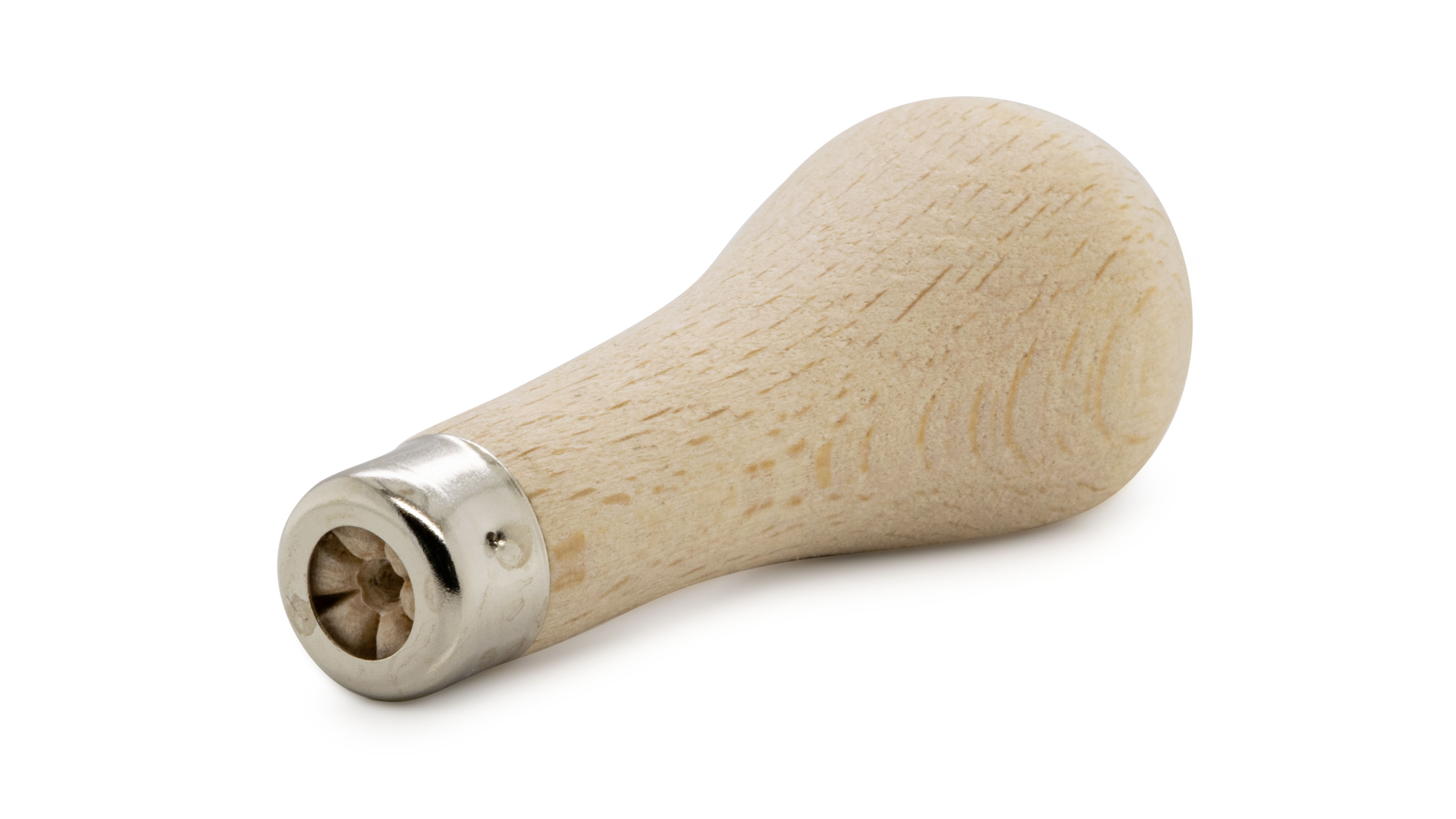 Manche de burin, laqué, en forme de poire aplatie, Ø 28 mm, longueur 76 mm