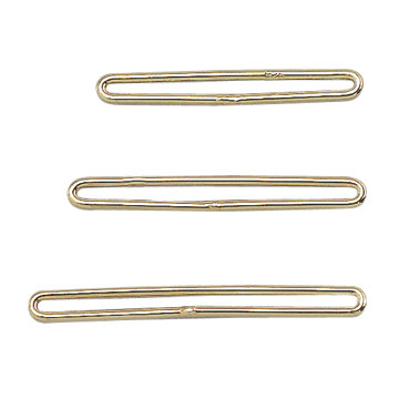 Barrettes pour des bracelets à perles, en fil argent doré Intérieur: 22,5 mm Extérieur: 24,0 mm