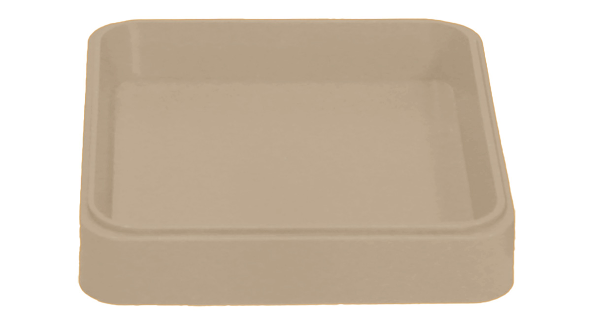 Bergeon plateau N°2379 CC, beige, en plastique, carré, 70 x 70 x 13 mm