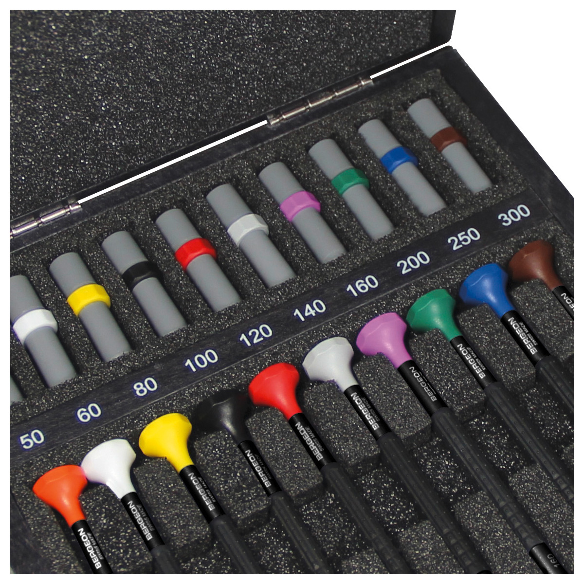 Bergeon31081-AC10 assortiment avec 10 tournevis et mèches de rechange, antimagnétiques