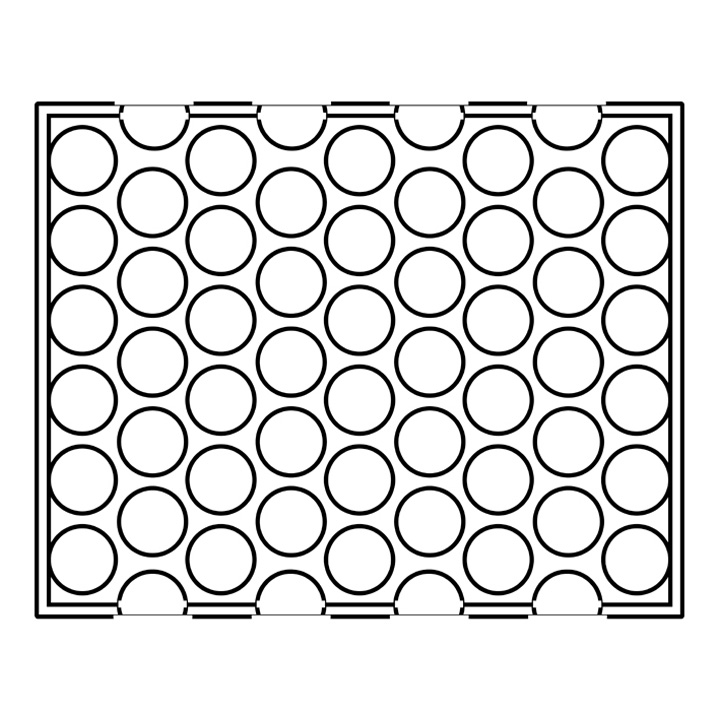 Plateaux à cases, plastique, 50 cases Ø 35 x 19 mm