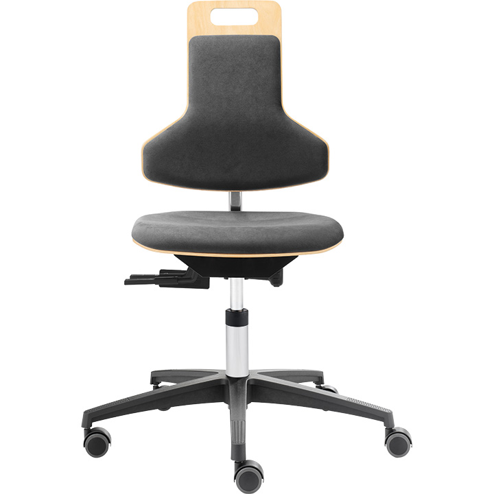 Dauphin Chaise pivotante avec garniture en bois et rembourrage en tissu, hauteur d'assise 48-64 cm, mécanisme
Balance. inclinaison manuelle de l'assise jusqu'à -12 °.