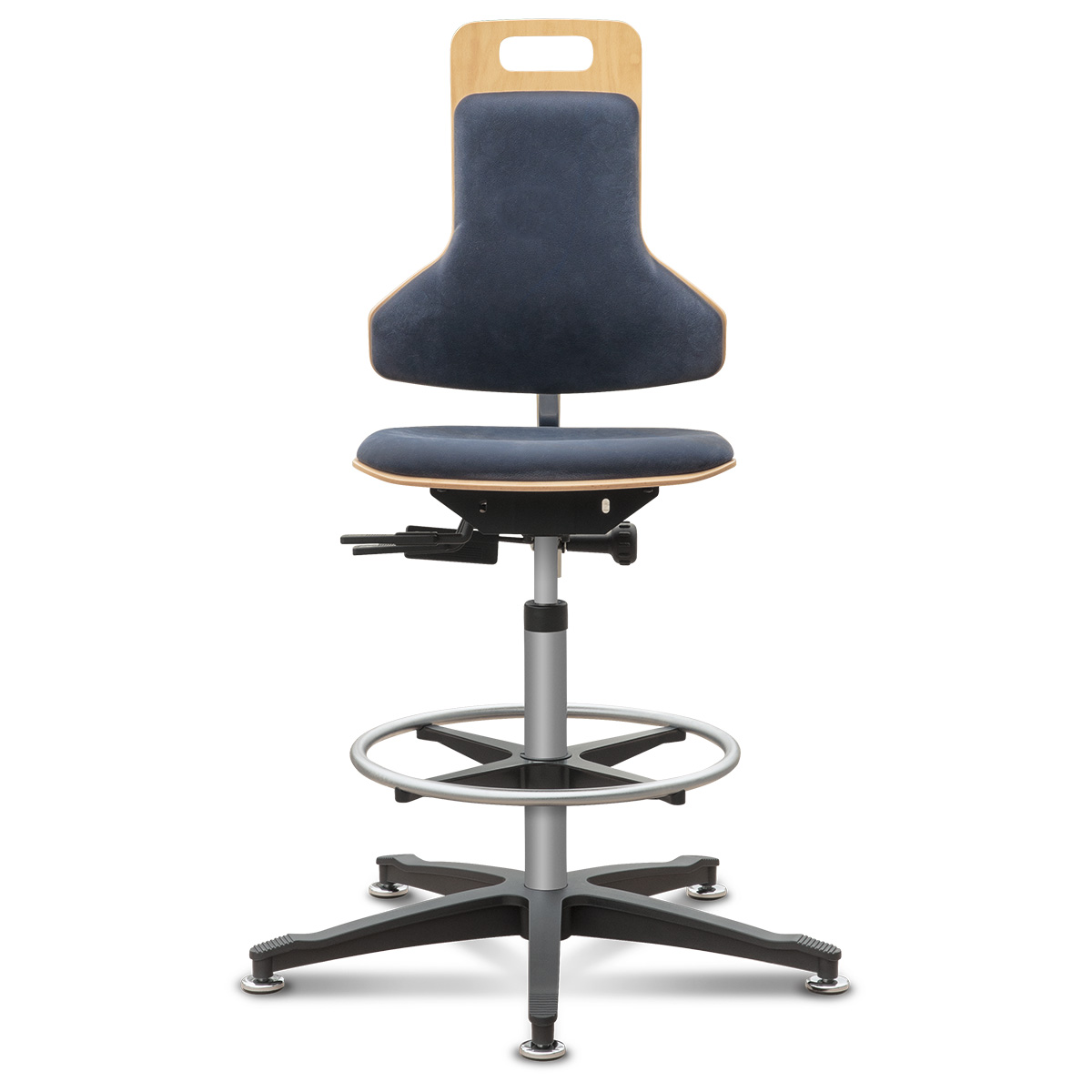 Dauphin chaise pivotante avec garniture en bois capitonné, hauteur d'assis 59-84 cm