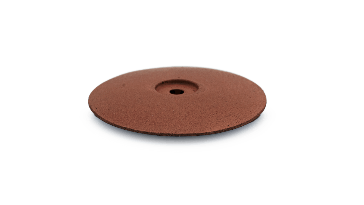Polissoir Eveflex, marron, lentille, Ø 22 x 4 mm, doux, grain moyen