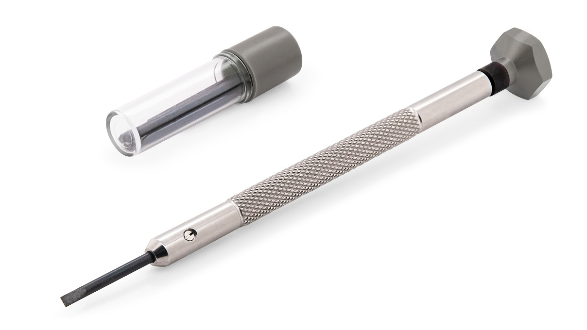 VOH tournevis, mèche 1,4 mm, gris foncé, avec des lames de rechange