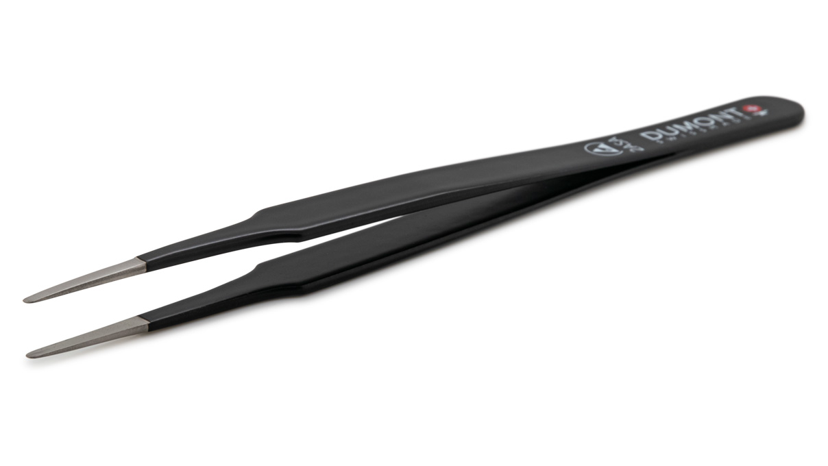 Dumont brucelles forme 2A, revêtement ESD, noir, 120 mm