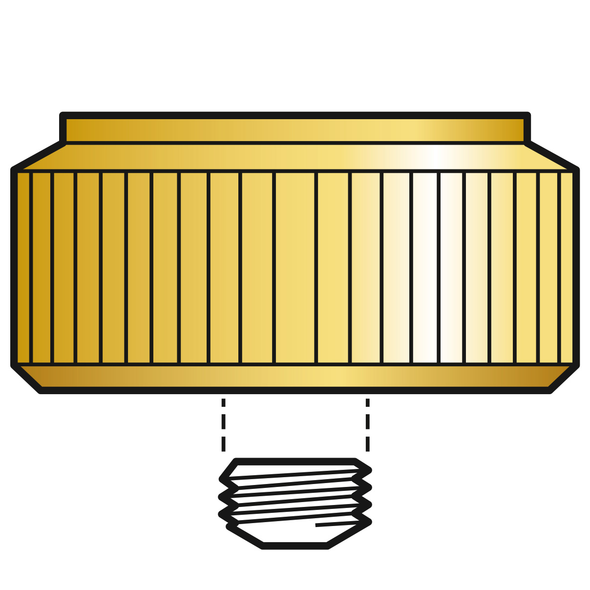 Couronne Cabochon Flat 919 CF, 3 microns jaune, Ø 4,0, tubus 2,0, filetage 0,9, étanche