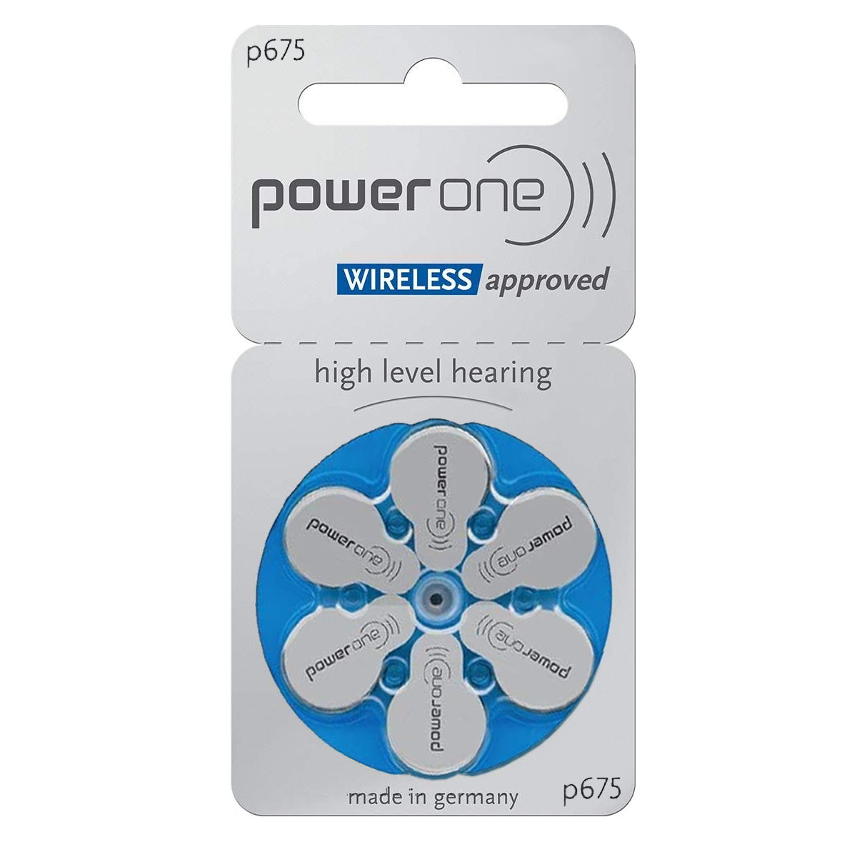 Power One 6 Piles auditives Zinc Air No. 675, en blister, Mercury Free