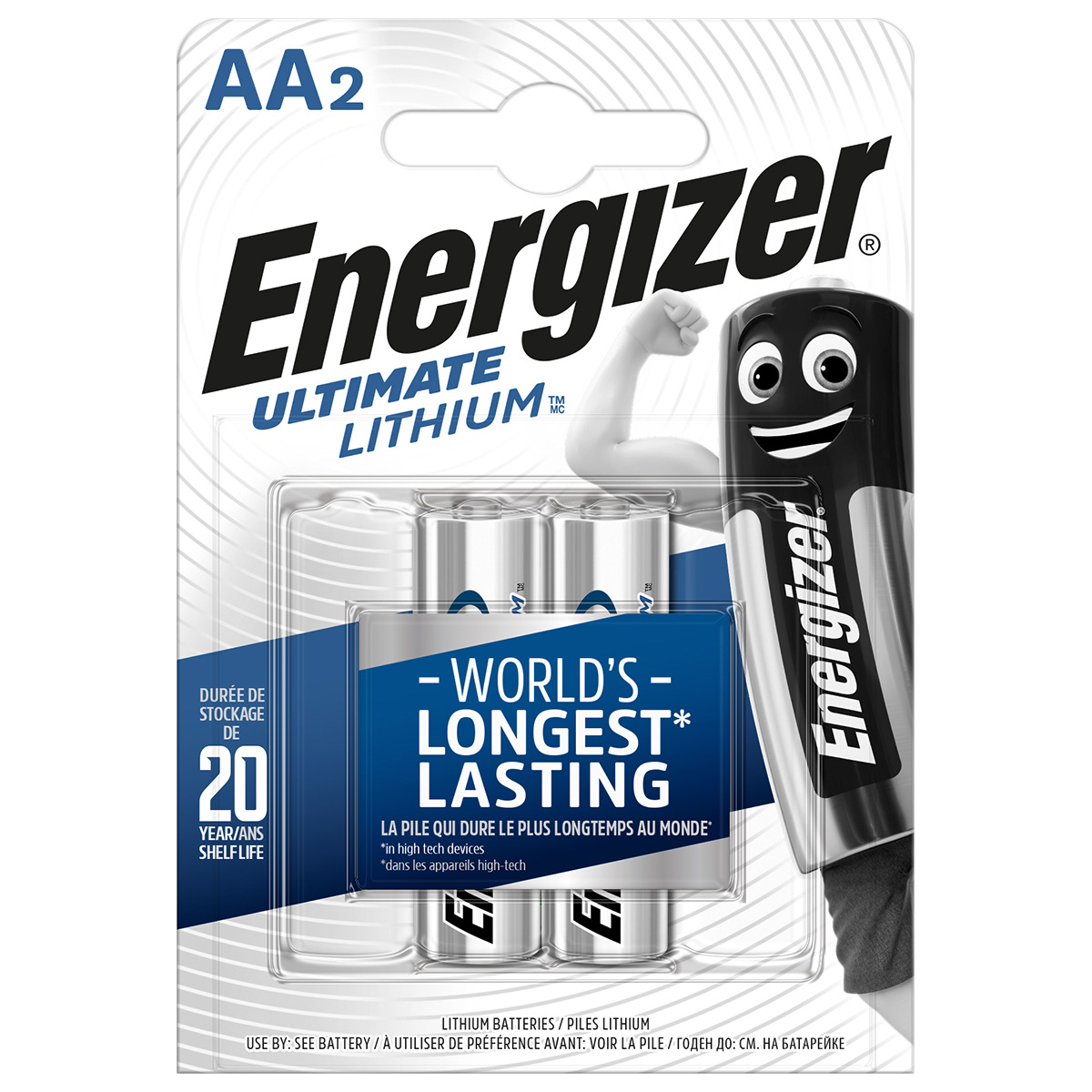 Energizer 2 Mignon 1.5 volt Ultimate Lithium dans un blister AA/LR6/E91/L91
