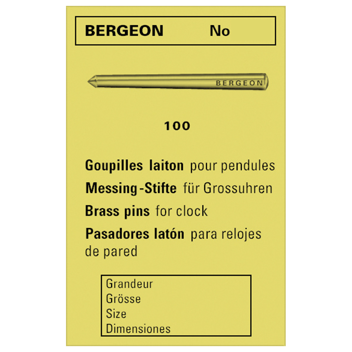 Bergeon 2663 DI 0.50 goupilles laiton pour pendules