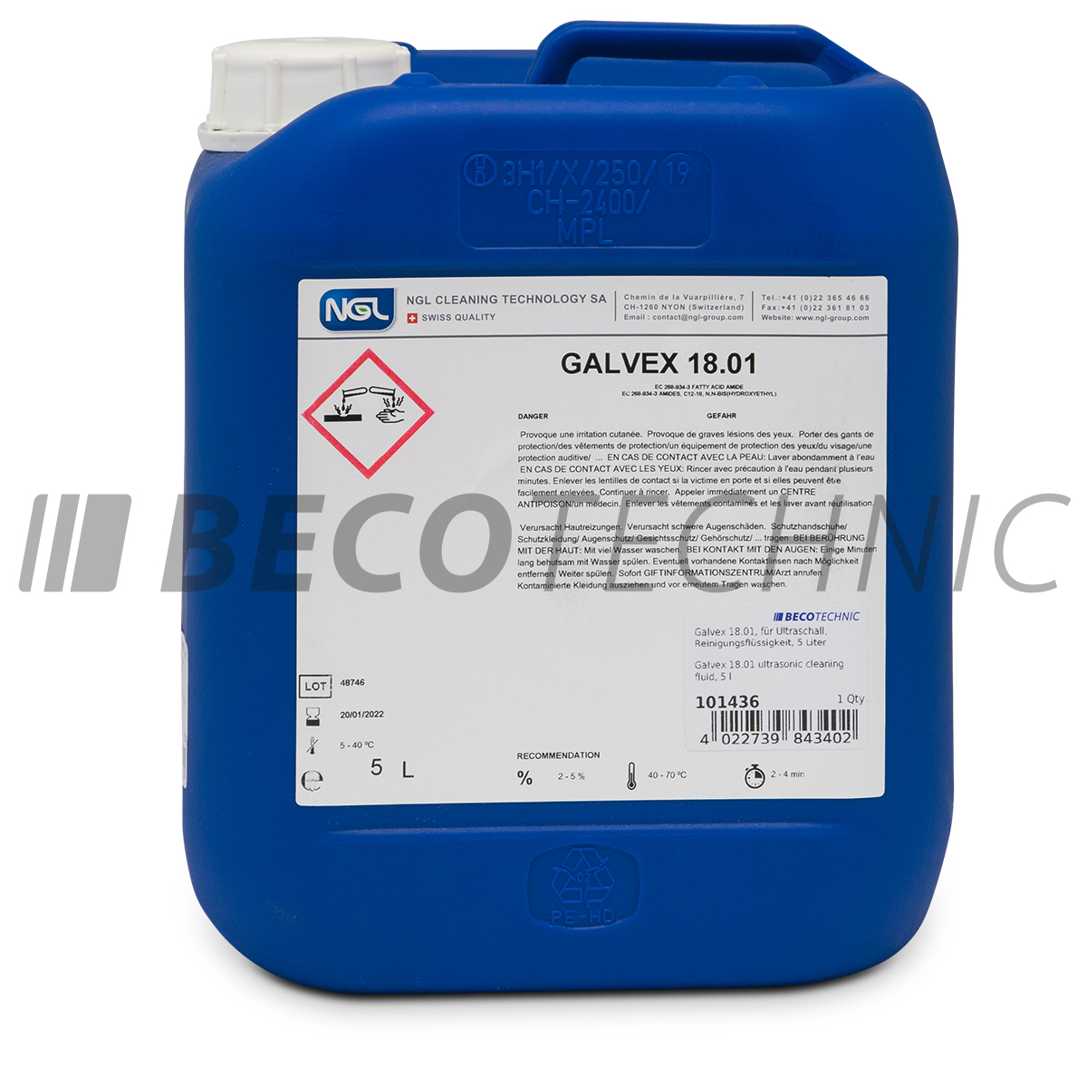 Galvex 18.01 ultrason liquide, 5 l