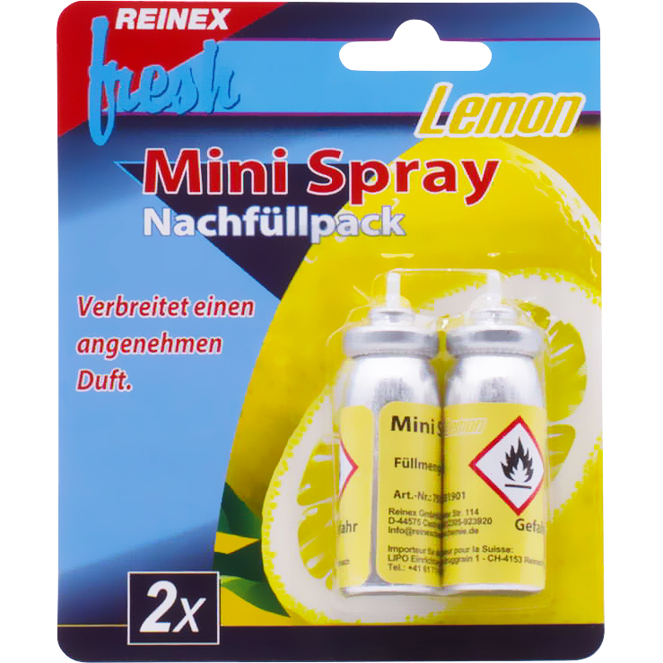 Reinex mini spray recharge citron 2 x 10 ml