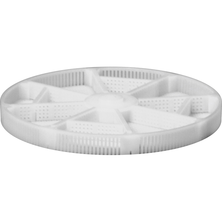 Panier en plastique, hauteur 8 mm (hauteur intérieure 6,5 mm), Ø 80 mm, avec 12 cloisons, N° 15884 pour ACS900