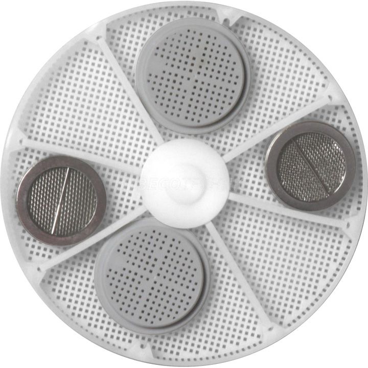 Panier, plastique, hauteur 8 mm (hauteur intérieure 6,5 mm), Ø 80 mm, 6 compartiments, combiné avec 4 paniers,
pour ACS 900