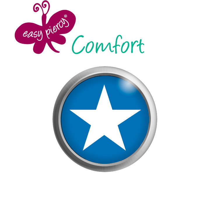 Easy Piercy Comfort 1 paire de boutons d'oreilles Ø 5,5 mm, blanc, Étoile