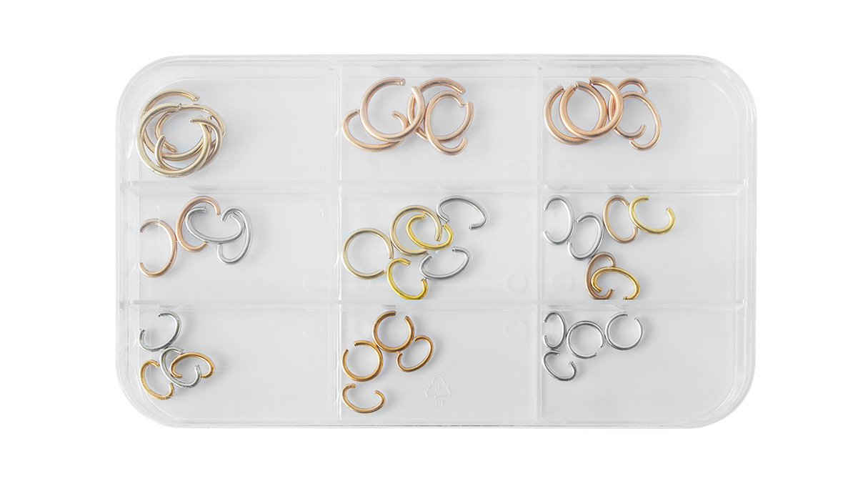 Assortiment de bélières pour montres de poche, ovales et ronds, 40 pièces