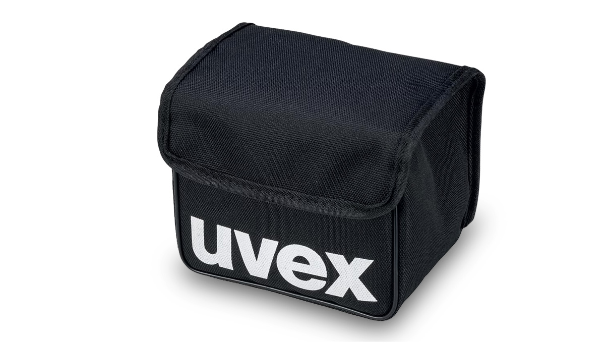 Pochette pour capsules antibruit, avec boucle de ceinture et fermeture velcro, noire