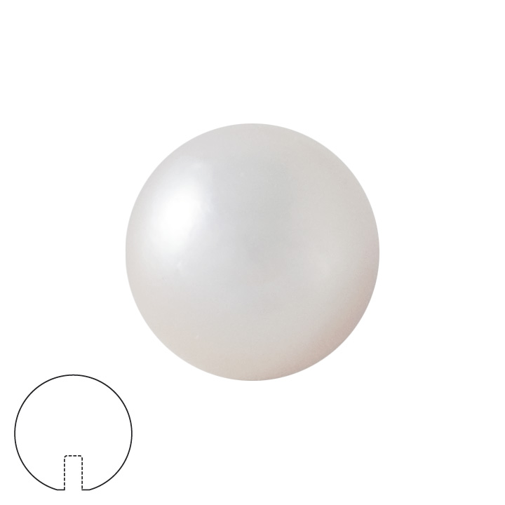 Perle de culture d'eau douce, 4/4, blanche, Ø 5 - 6 mm, percée