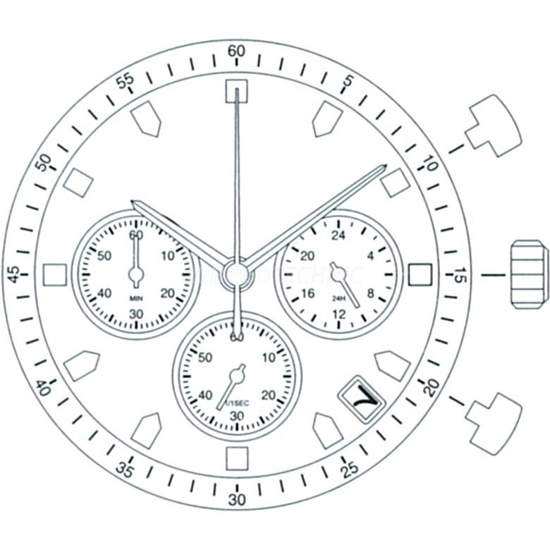 Mvt. Miyota 0S20 13 1/2''' DATE4.5 3EYES CHR 24HOURS Quartz (399 | SR927W)