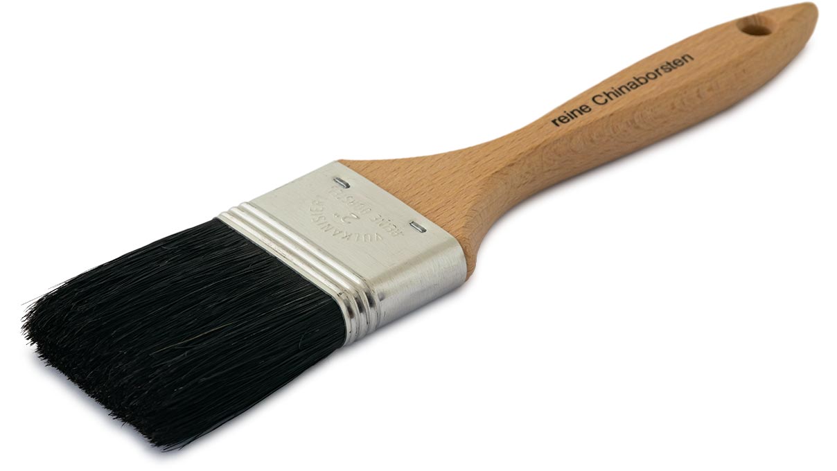 Pinceau plat, largeur 50 mm, épaisseur 13 mm, soies pures de Chine, noir