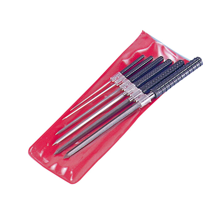 Jeu de 6 équarrissoirs avec manche, Ø 2,2 - 6,0
mm