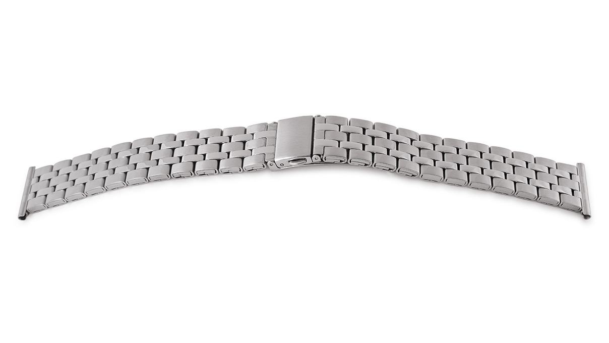 Bracelet de montre Elegance, acier inoxydable, largeur 16 mm, cornes 20 mm, longueur 185 mm