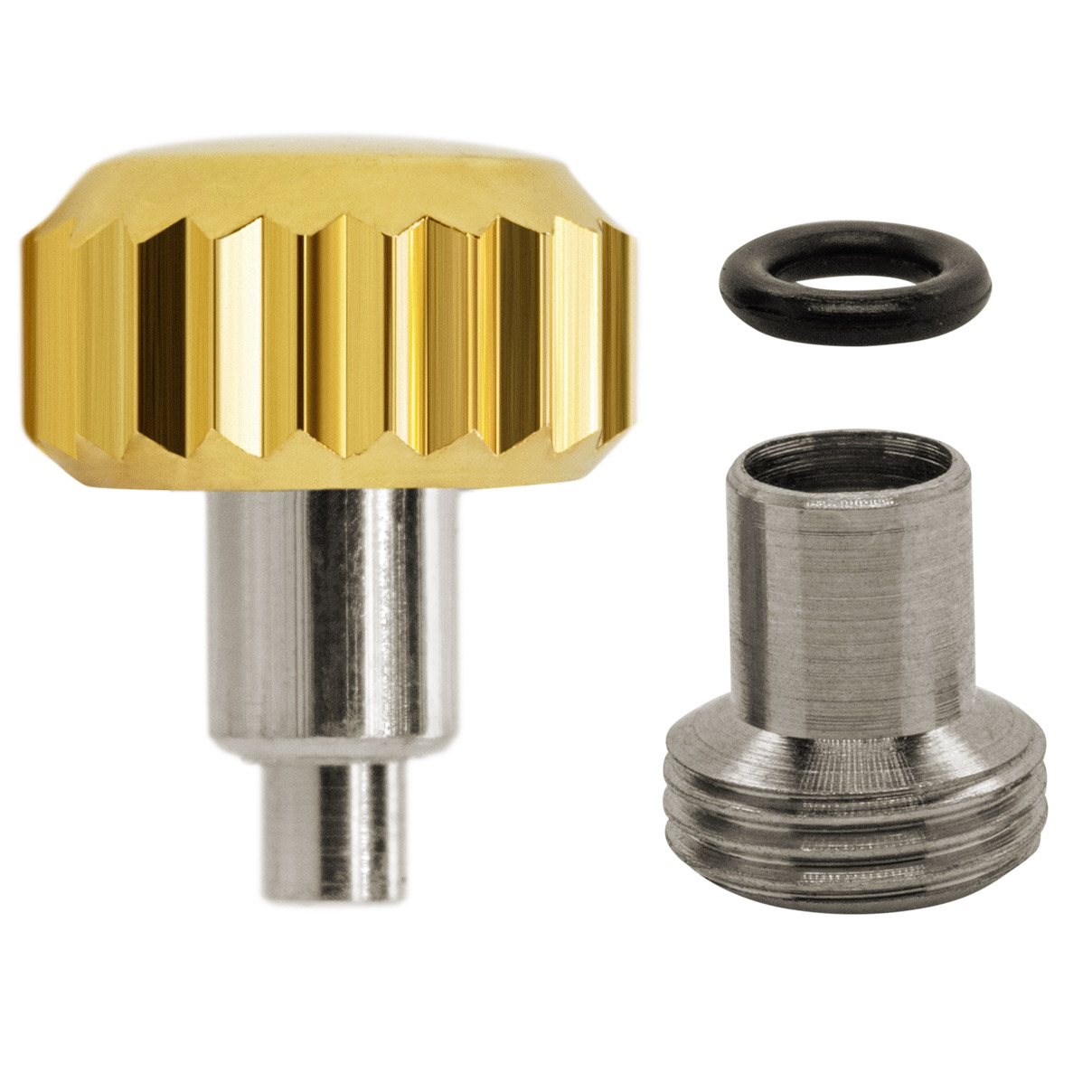 Couronne à vis, PBRX, 3 microns jaune avec tubus/joint, Ø 7,0, tubus 2,9, filetage 0,9, étanche