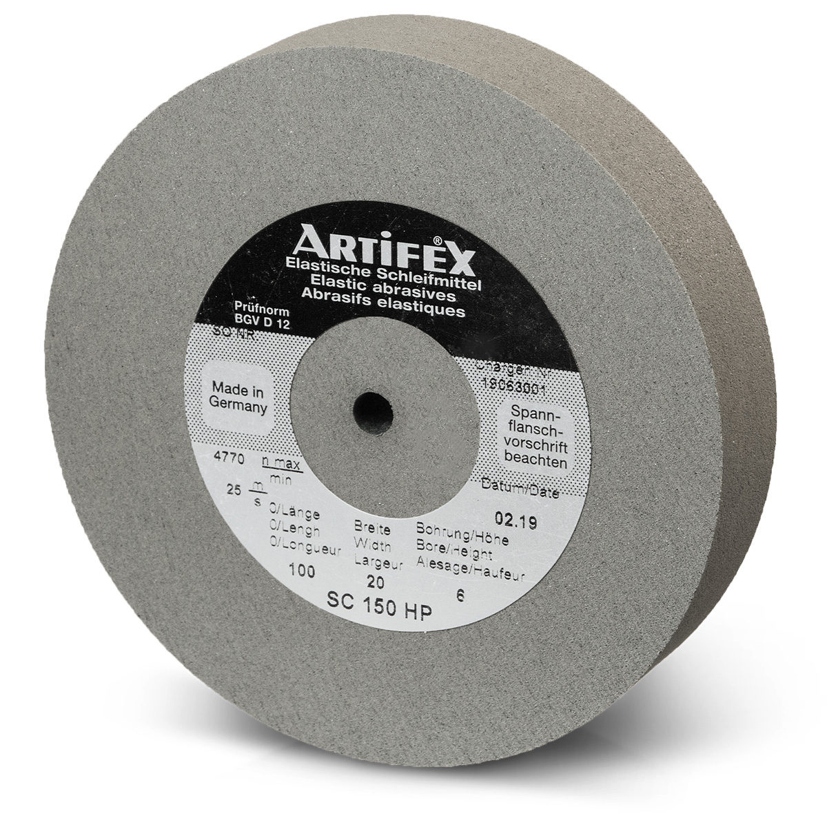 Artifex meule SC 150 HP, grain moyenne, dureté dur, Ø 50 x 20 mm, alésage Ø 6 mm