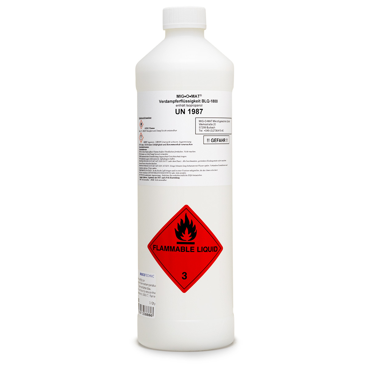 Liquide d'évaporation BLQ 1800, non-toxique, 1 l