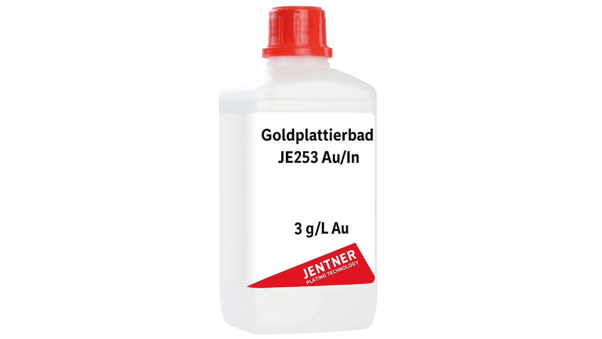 Bain de placage d'or JE253, pour les tons d'or jaune Au/In, prêt à l'emploi 3g/L Au, 1 l