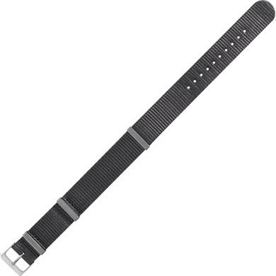 Bracelet de montre Nylon couleur gris, largeur 20 mm, longueur 280 mm