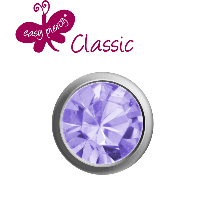 1 paire boutons d'oreilles Easy Piercy Classic, blanc, imitation d'alexandrite