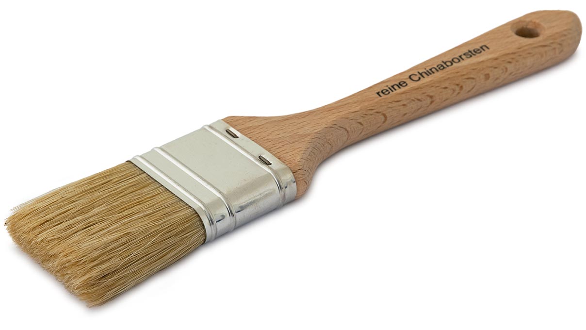 Pinceau plat, largeur 40 mm, épaisseur 13 mm, soies pures de Chine, blanc