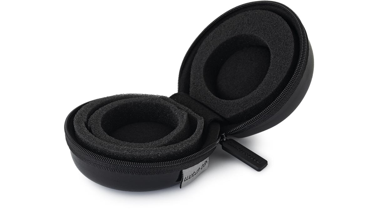 Watch Box Donut, petit étui de montre, coque dure, imitation cuir brillant, noir
