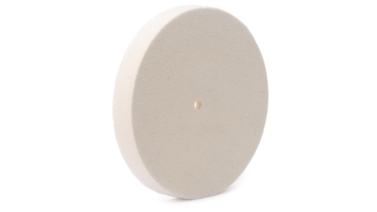 Disque en feutre, feutre de laine, blanc, Ø 180 x 15 mm, perçage Ø 5 mm, souple