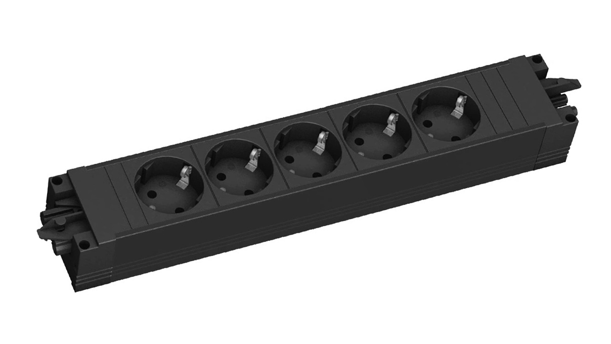 Bâti de prises modulaires avec 5 emplacements