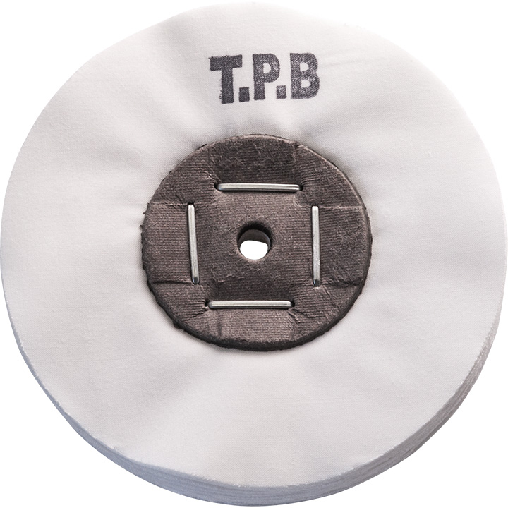 Merard disque de polissage TPB, coton, blanc, Ø 100 x 10 mm, noyau en carton