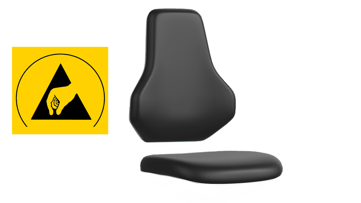 Bimos Elément de rembourrage similicuir Magic ESD pour siège de travail Texon, noir