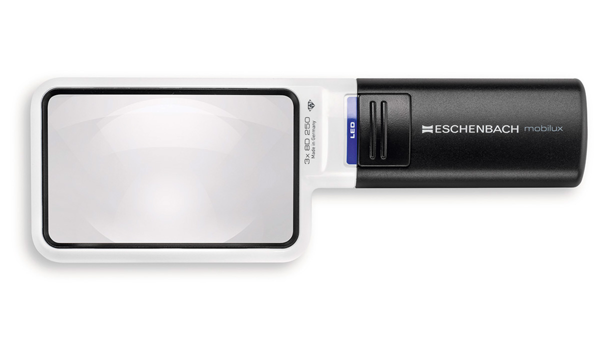 Eschenbach loupe éclairante mobilux LED, 90 x 54 mm, grossissement 3x