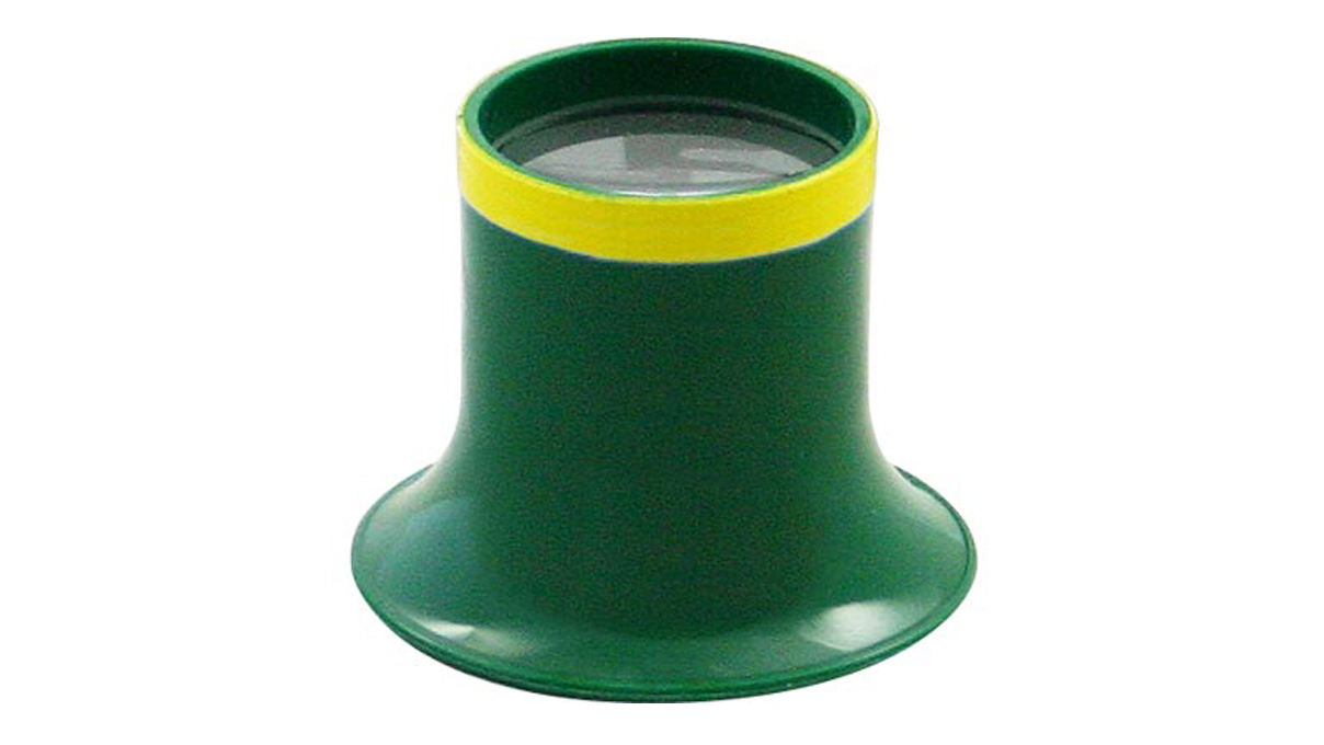 SK Loupe pour horloger N° 3 (3,3x), bord jaune, biconvexe