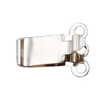 Kastenschnäpper, 3-reihig, 12 x 9 mm, 925/- Silber, rhodiniert, poliert