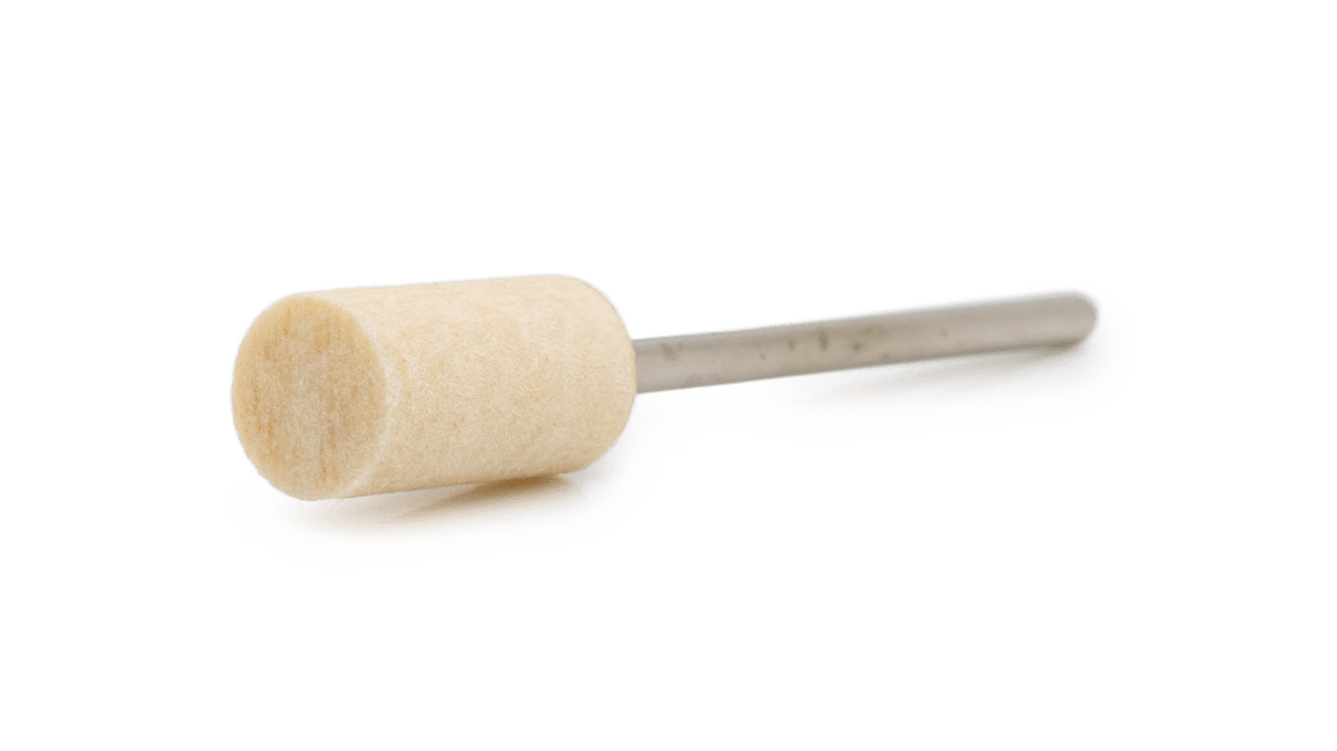 Polissoir de feutre, blanc, cylindre, Ø 8 mm, tige HP