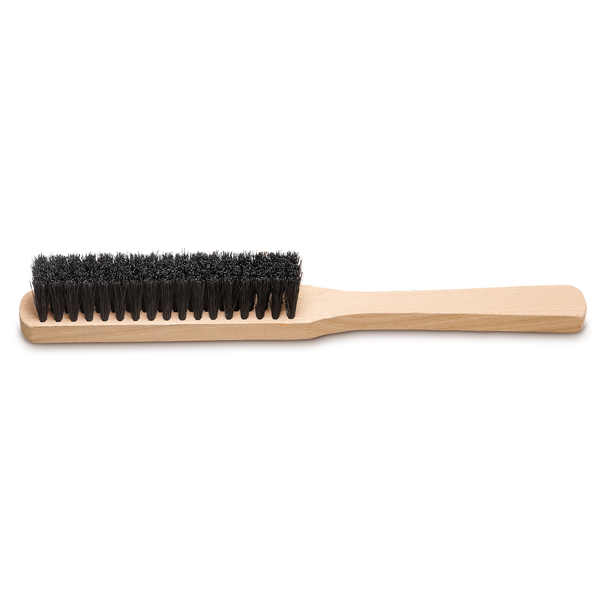 Brosse à récurer, 4 rangées, poils de chungking noirs, manche en bois, longueur 225 mm