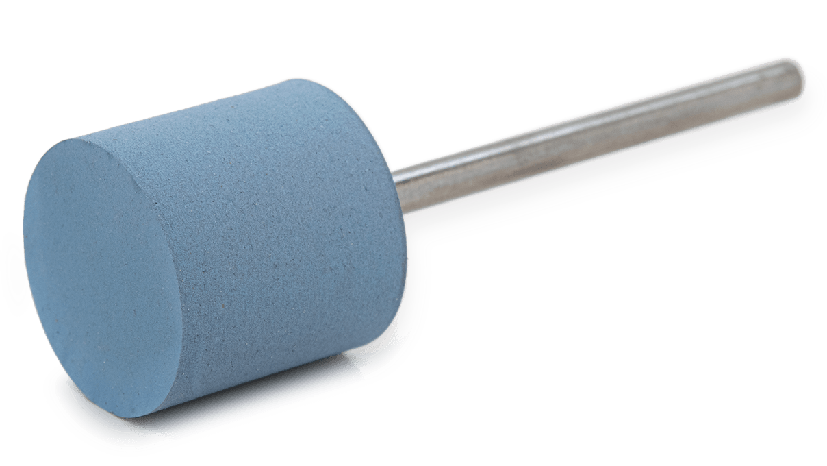 Polissoir Universal, bleu clair, cylindre, Ø 12 x 14 mm, souple, grain fin, tige HP