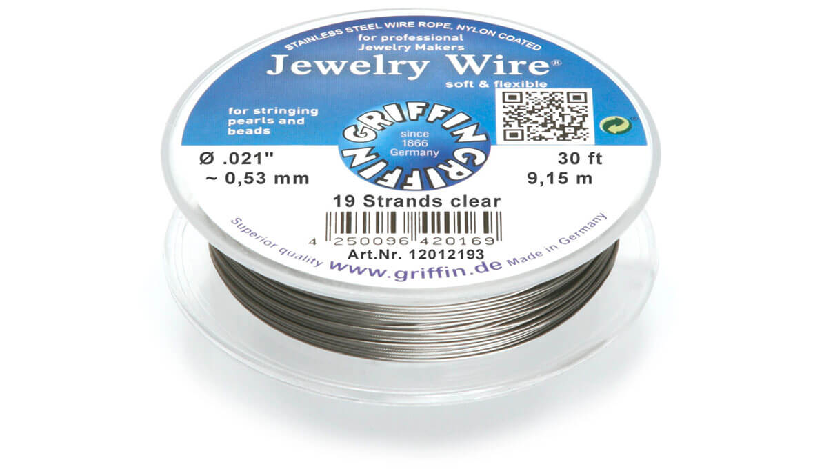 Griffin Jewelry Wire crinelle, acier inoxydable, 9,15 m, Ø 0,53 mm