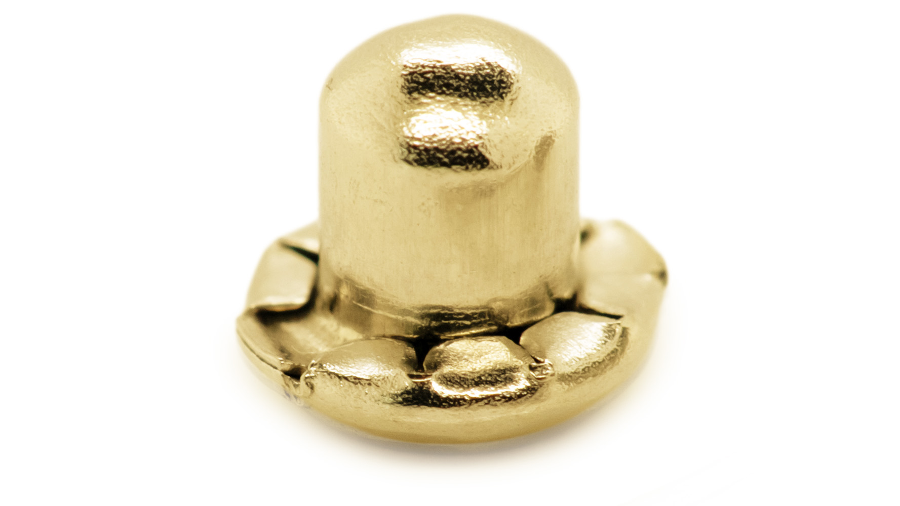 QPP puces d'oreilles A32, chaton Ø 4 mm, zircone fleur blanche, inox plaqué or jaune, 1 paire