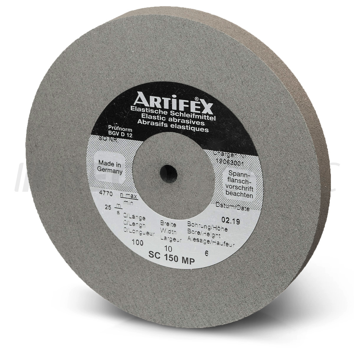 Artifex meule SC 150 MP, grain moyenne, dureté moyenne,  Ø 100 x 10 mm, alésage Ø 6 mm