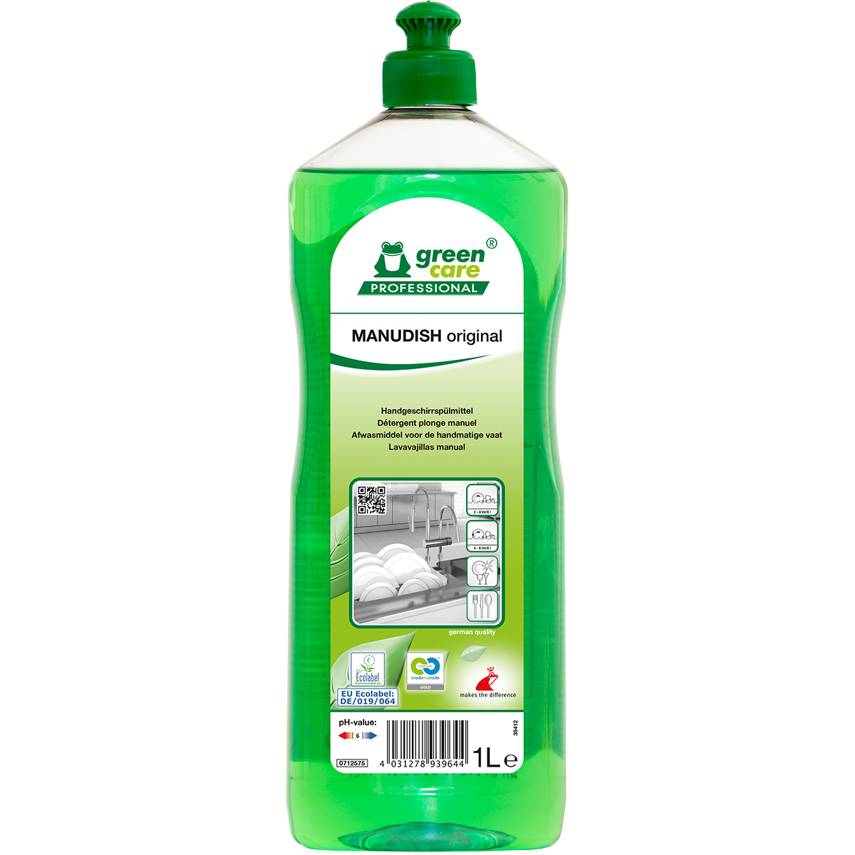 Green Care MANUDISH original détergent pour lave-vaisselle à la main
