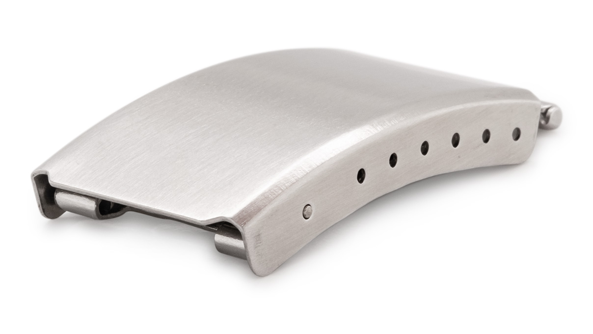 Boucle déployante pour bracelet, coup/largeur: 10 mm, 16 mm, Satinée, Silberfarben, Acier inoxydable