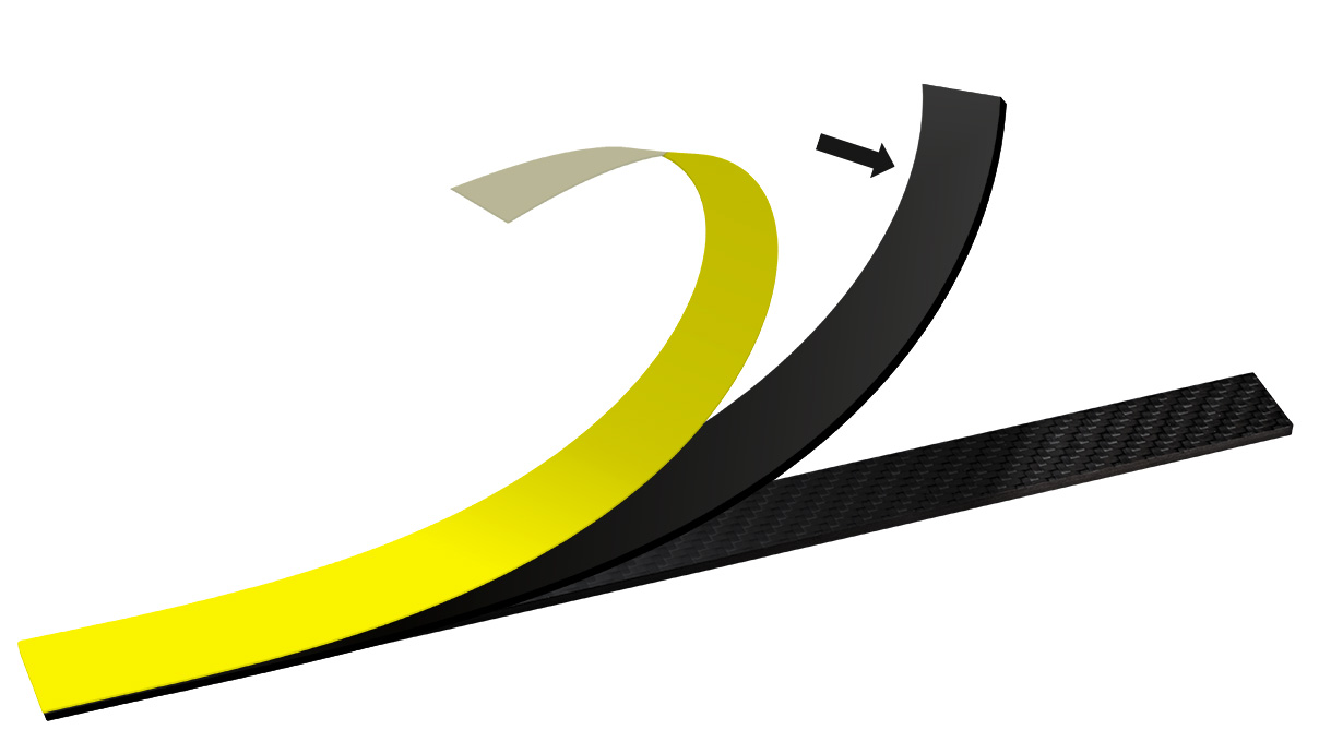 Bande caoutchouc pour support pour bande d’émeri N° 314081, 20 x 245 mm